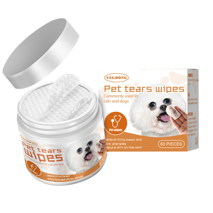 Pet Eye Cleaning Wipes for Dogs & Cats, 60 Count Tub