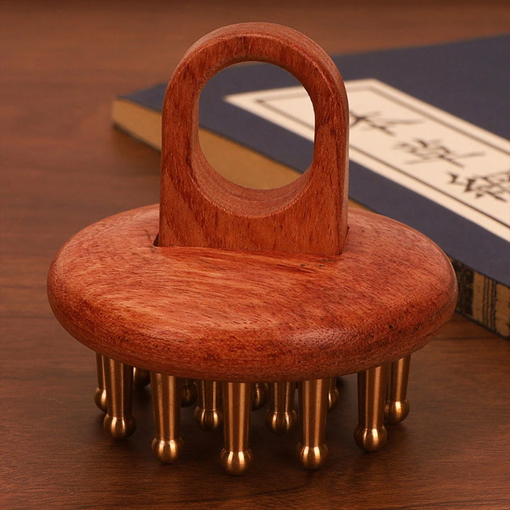 Copper Wood Gua Sha Massage Comb – Antimicrobial Scalp