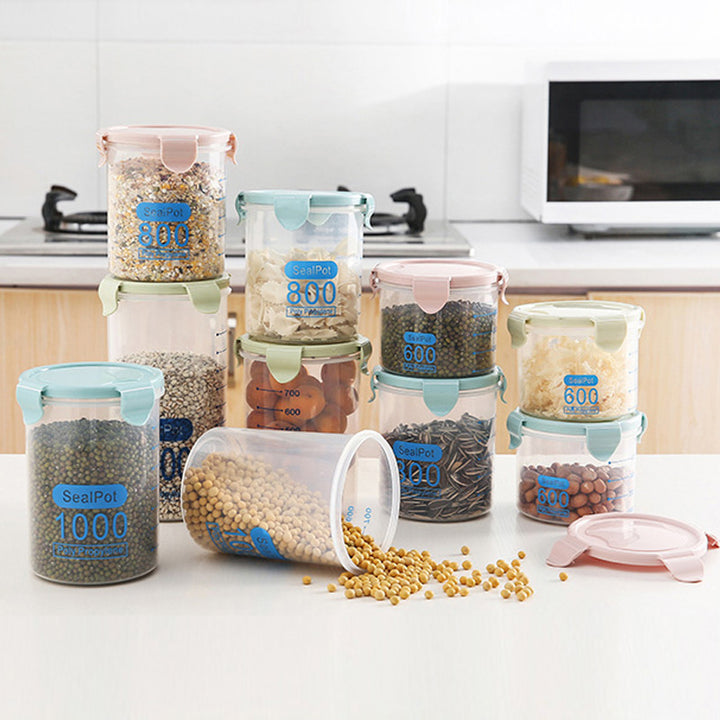 Airtight Clear Food Storage Jars with Snap-Lock Lids