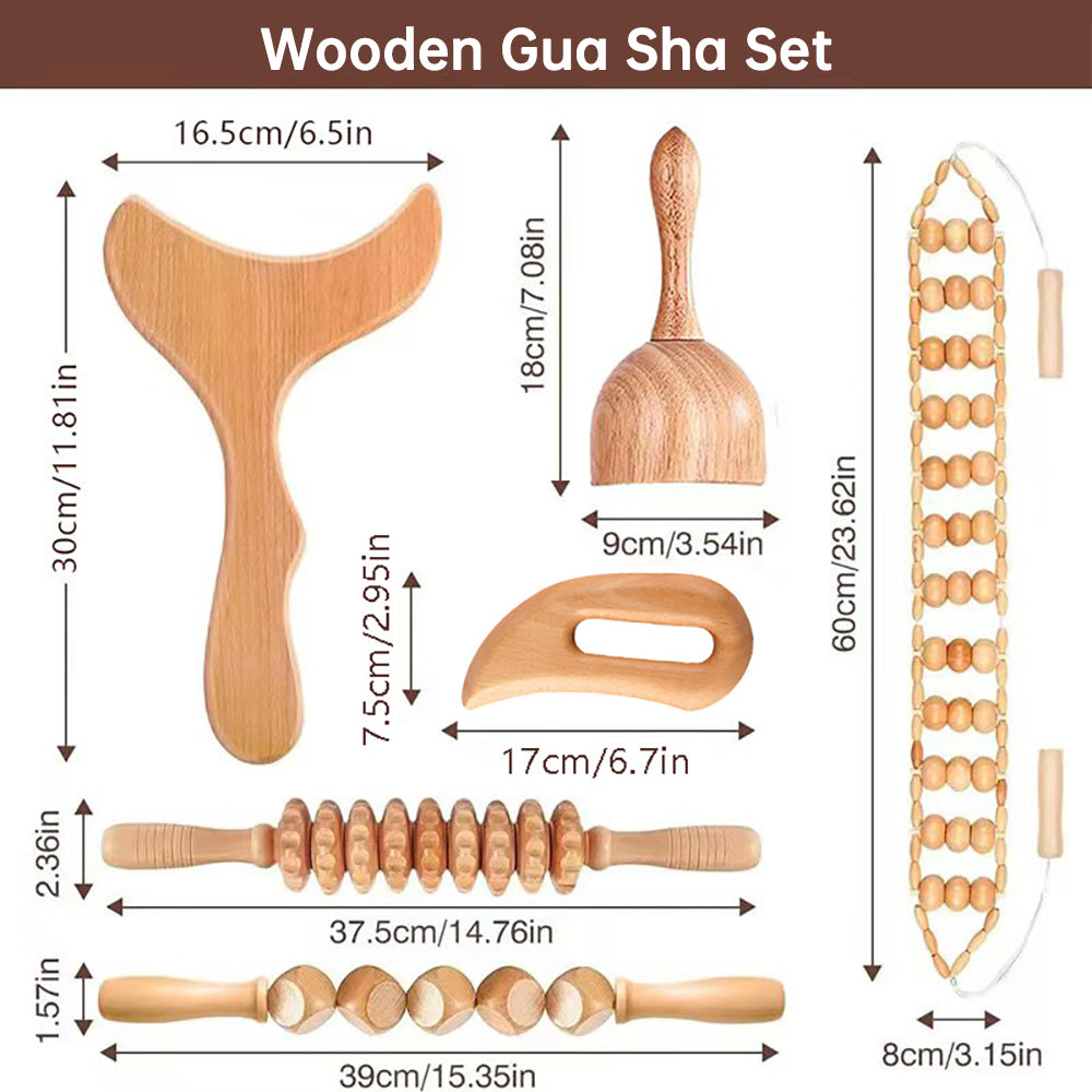 Wood Therapy Massage Tools Set — Hand-Crafted Meridian Release
