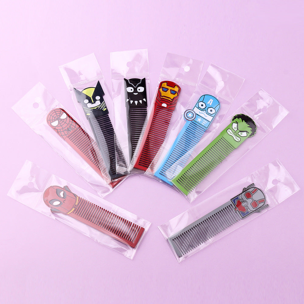 Marvel Character Combs Set — 8 Superhero Hair Accessories