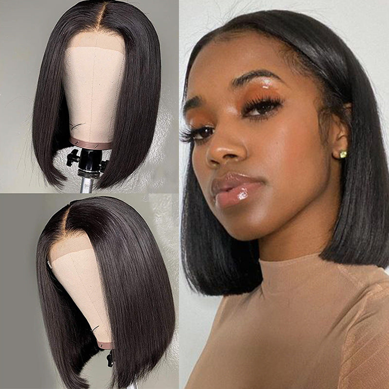 Lace Front Bob Wig for a Sleek, Polished Middle Part