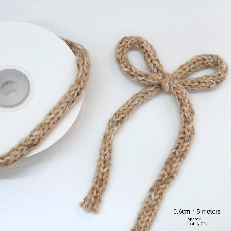 Knitted Yarn Rope Bow Ties for Christmas Tree & Gifts