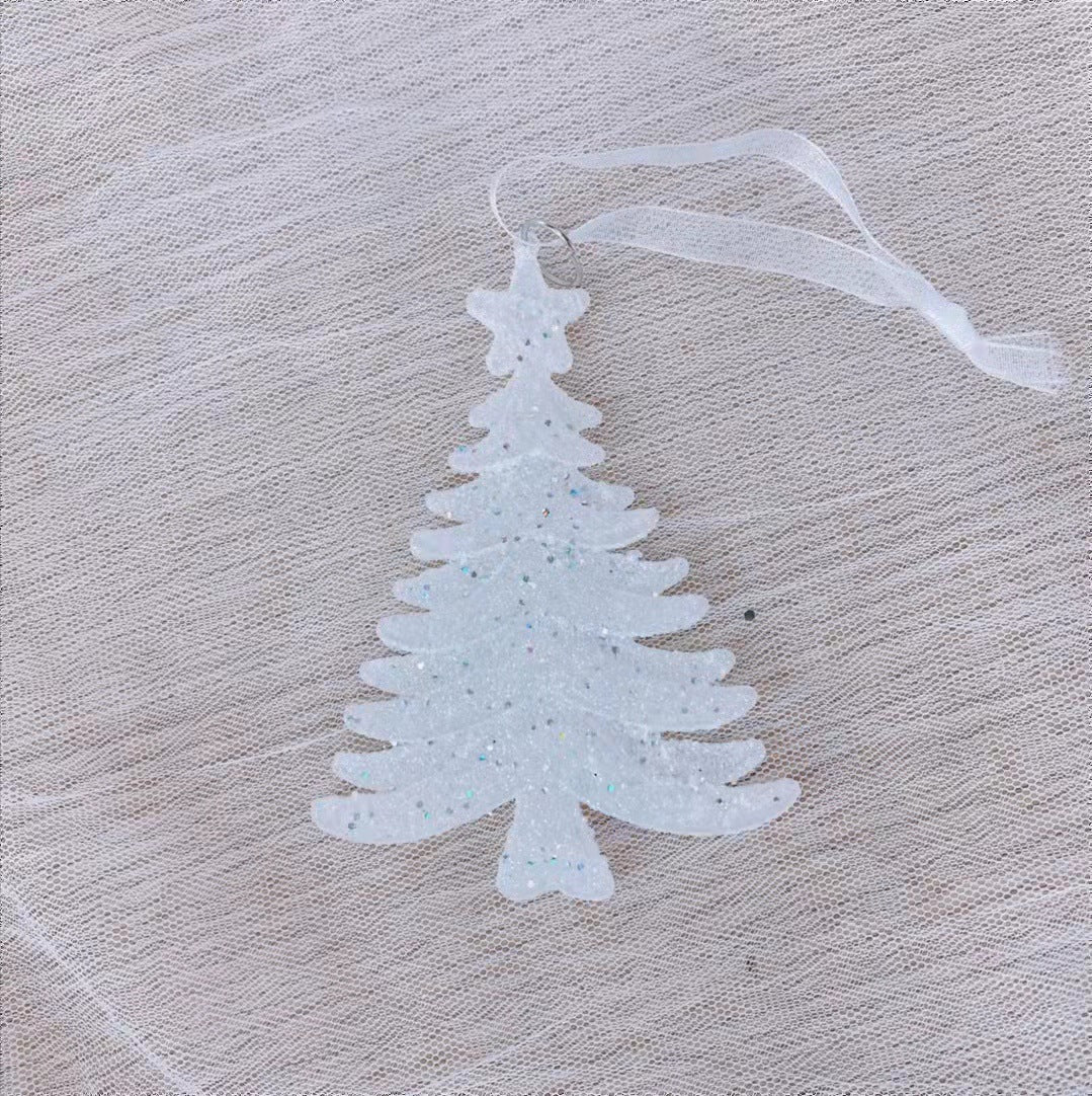 Christmas Tree Ornaments for Elegant Snowy Sparkle