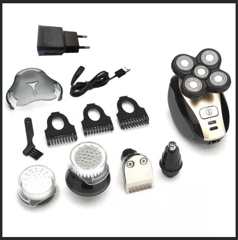 5-Head Shaver 5-in-1 Wet & Dry Grooming Kit for Men