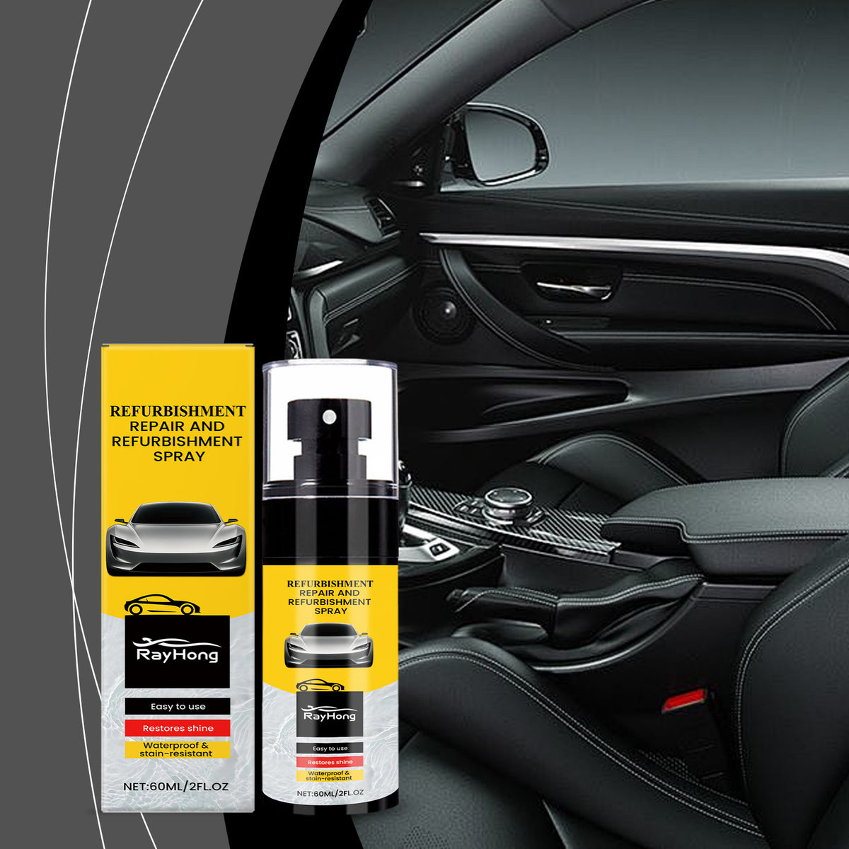 Automotive Plastic Restorer Spray for Faded Interior Trim