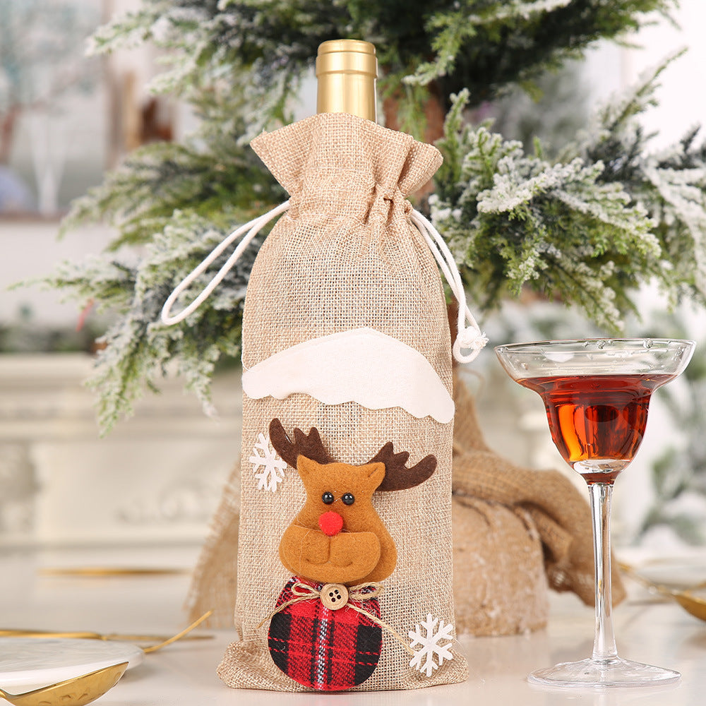 Christmas Wine Bottle Covers for Festive Table Decor