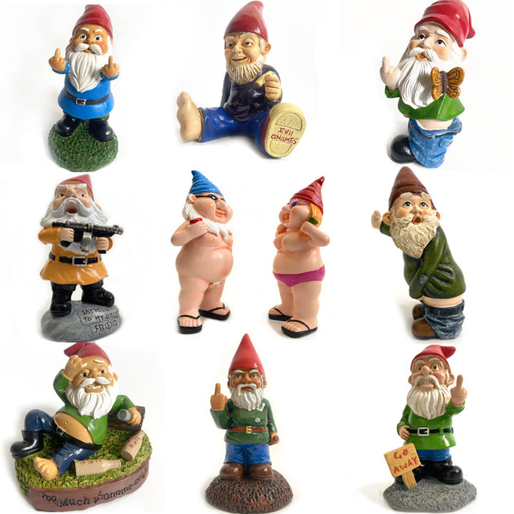Funny Resin Garden Gnome Statue for Yard Humor Gifts