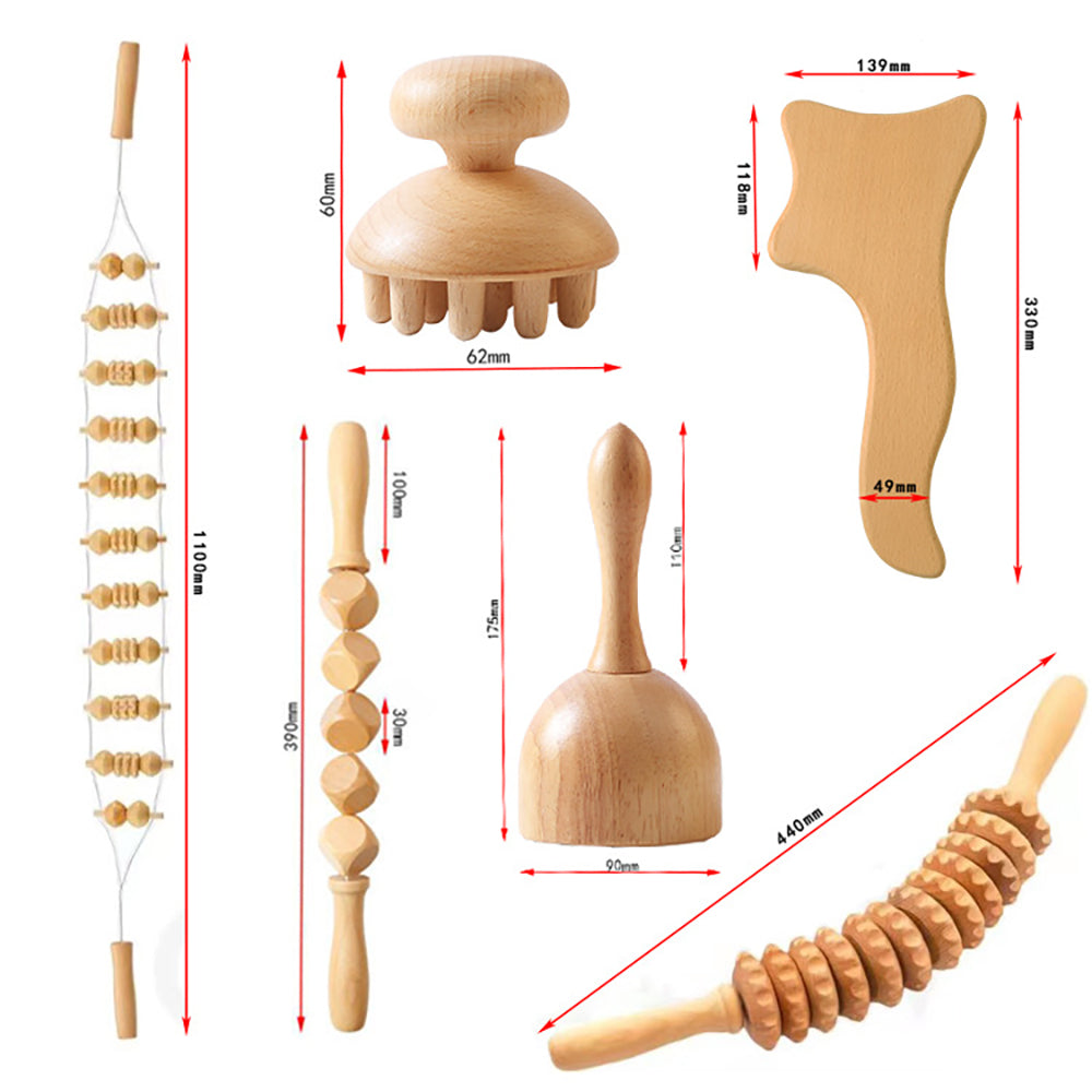 Wood Therapy Massage Tools Set — Hand-Crafted Meridian Release