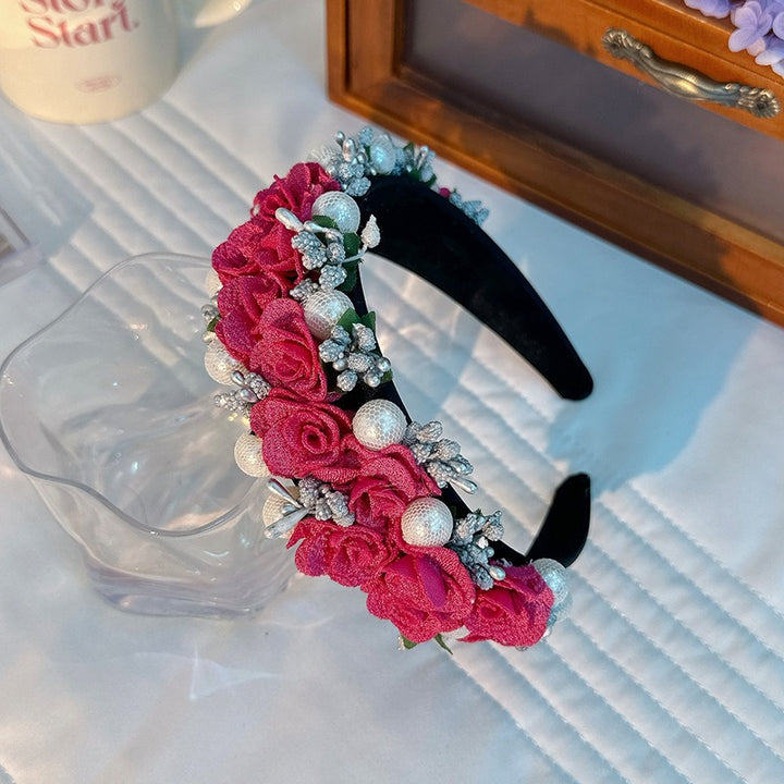 Baroque Pearl Flower Headband For Glamorous Style