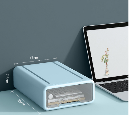 Stackable Desk Drawer Organizer, Clear Pastel Drawers