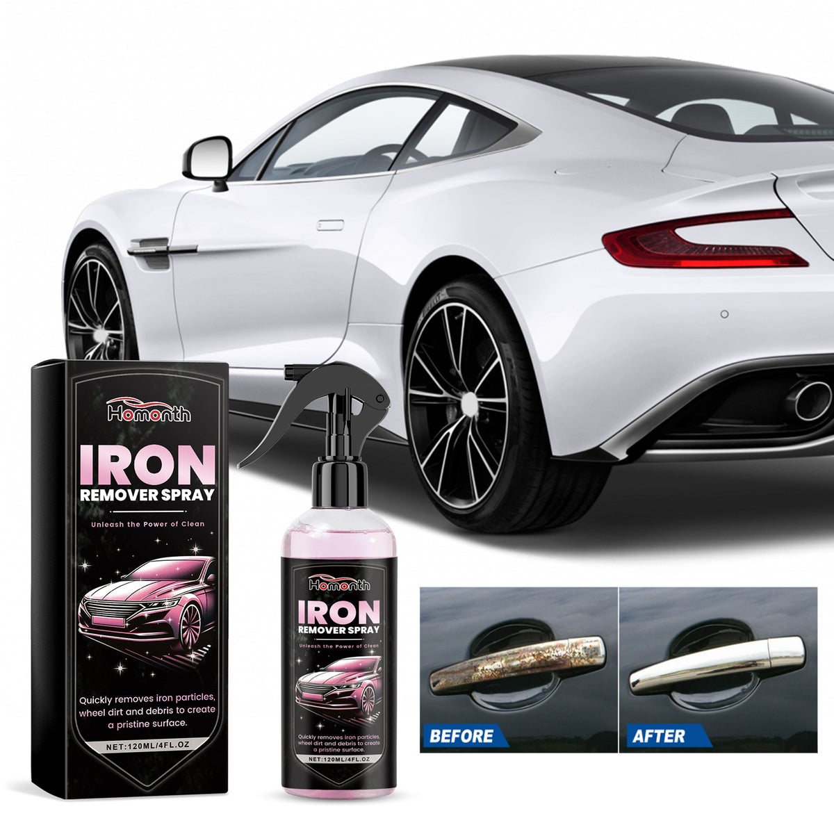 Iron Remover Spray for Wheels & Metal Surface Care