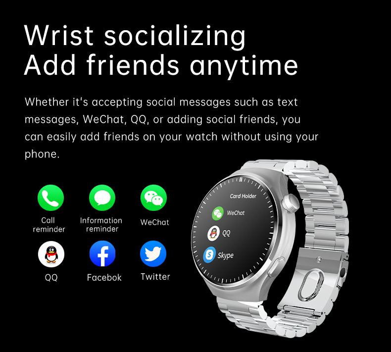 Smart Watch with Calls, NFC and Wireless Charging