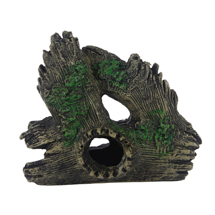 Driftwood Resin Fish Tank Hideout with Moss and Caves