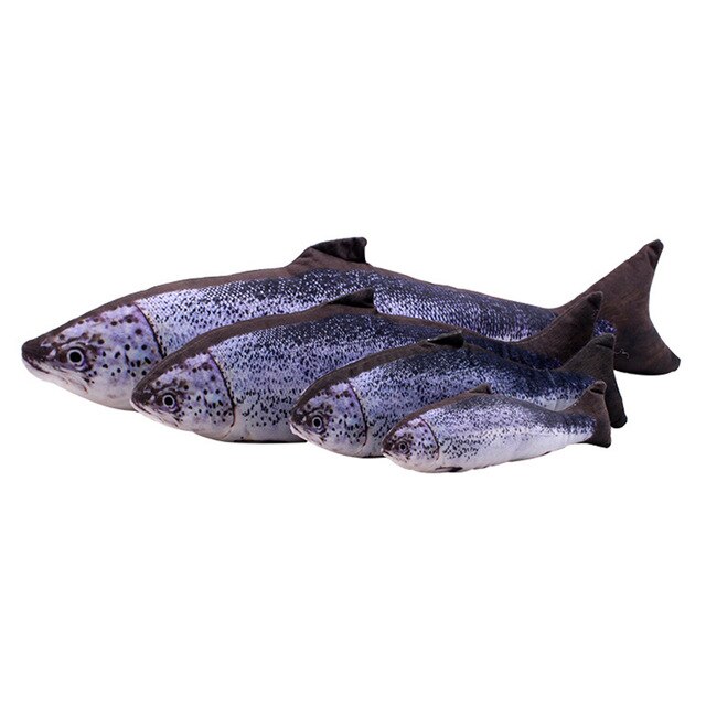 Realistic 3D Plush Fish Cat Toy for Indoor Playtime