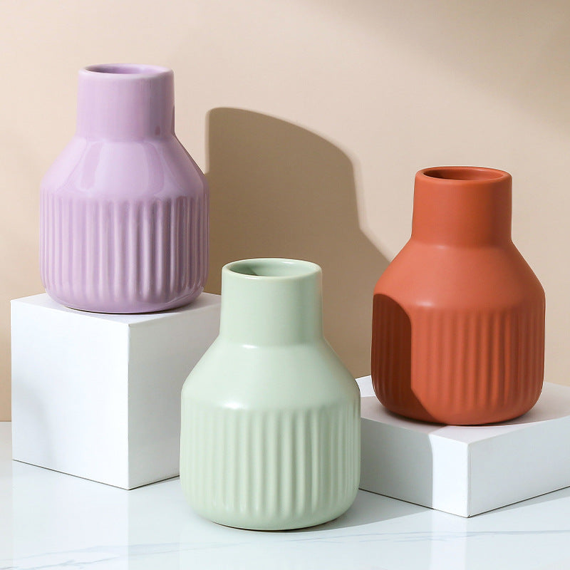 Nordic Ceramic Vase for Dried Flowers & Pastel Decor