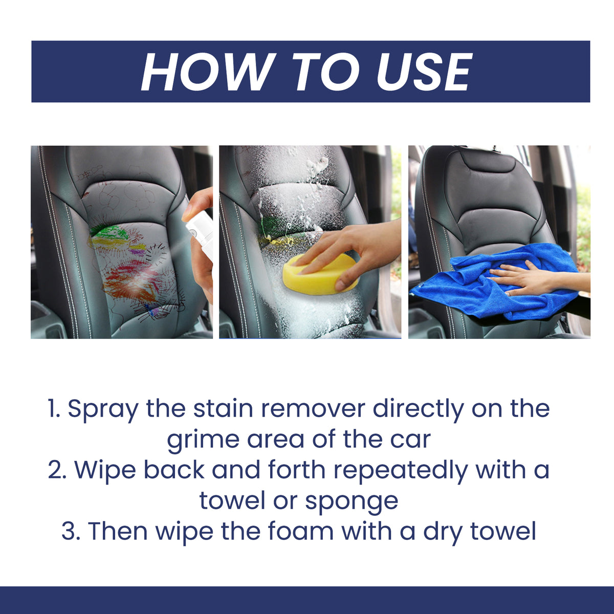 Car Stain Remover Spray for Fast Interior Cleaning