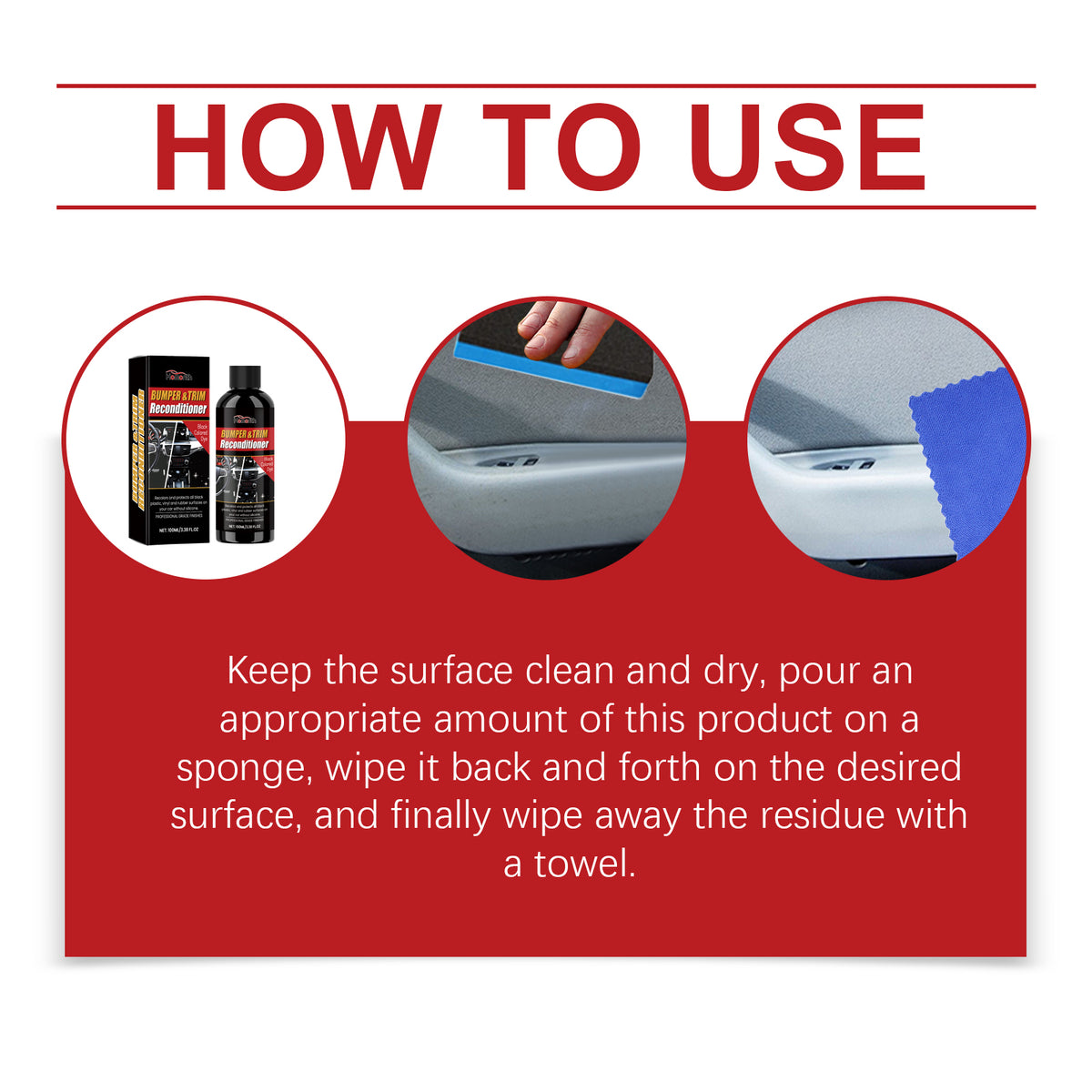 Black Plastic Trim Restorer for Car Interior & Trim