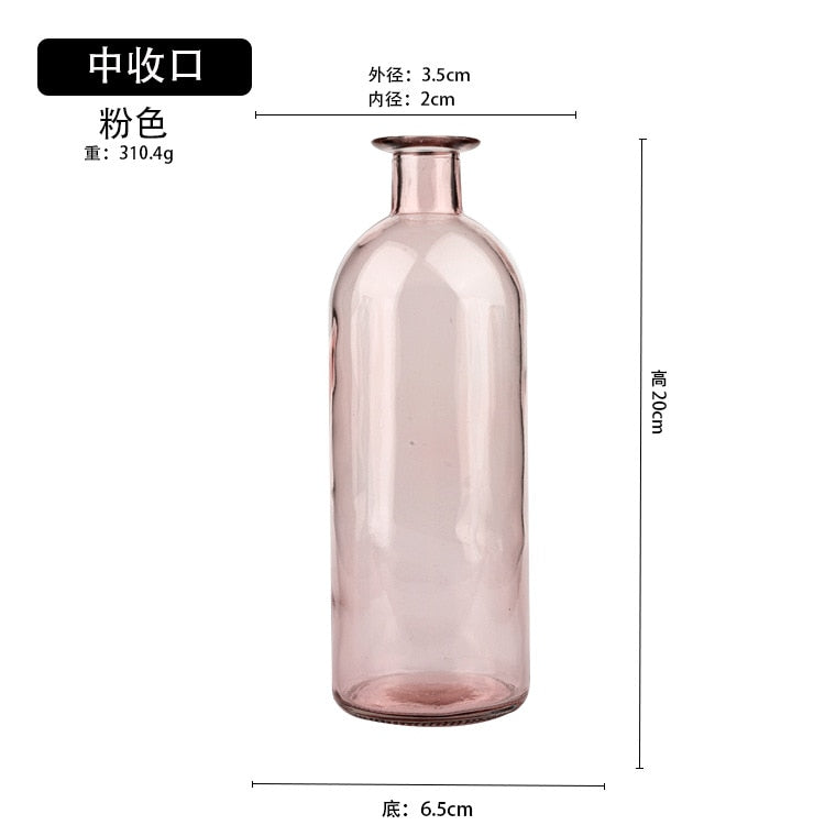 Nordic Tinted Glass Bud Vase for Dried Flowers