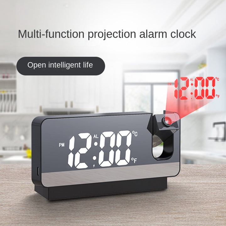 Mirror LED Alarm Clock With Projection and Temperature