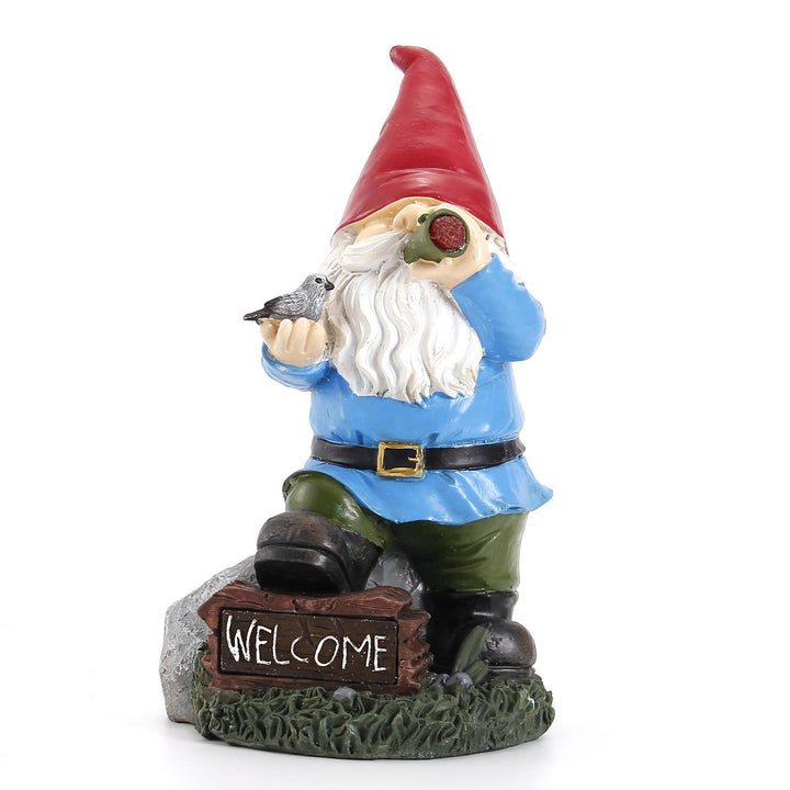 Solar Garden Gnome Statue for Lawn and Porch Decor