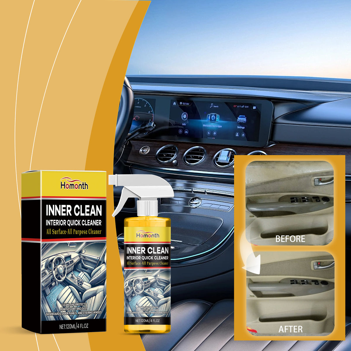 Car Interior Cleaner Spray That Restores Dashboard Gloss