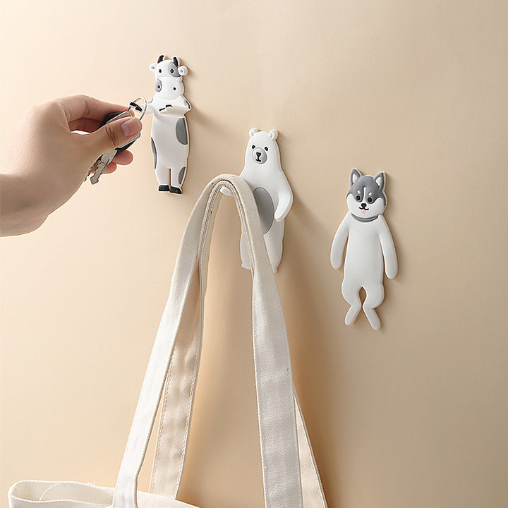 Punch-Free Animal Wall Hooks for Renters, No Drilling