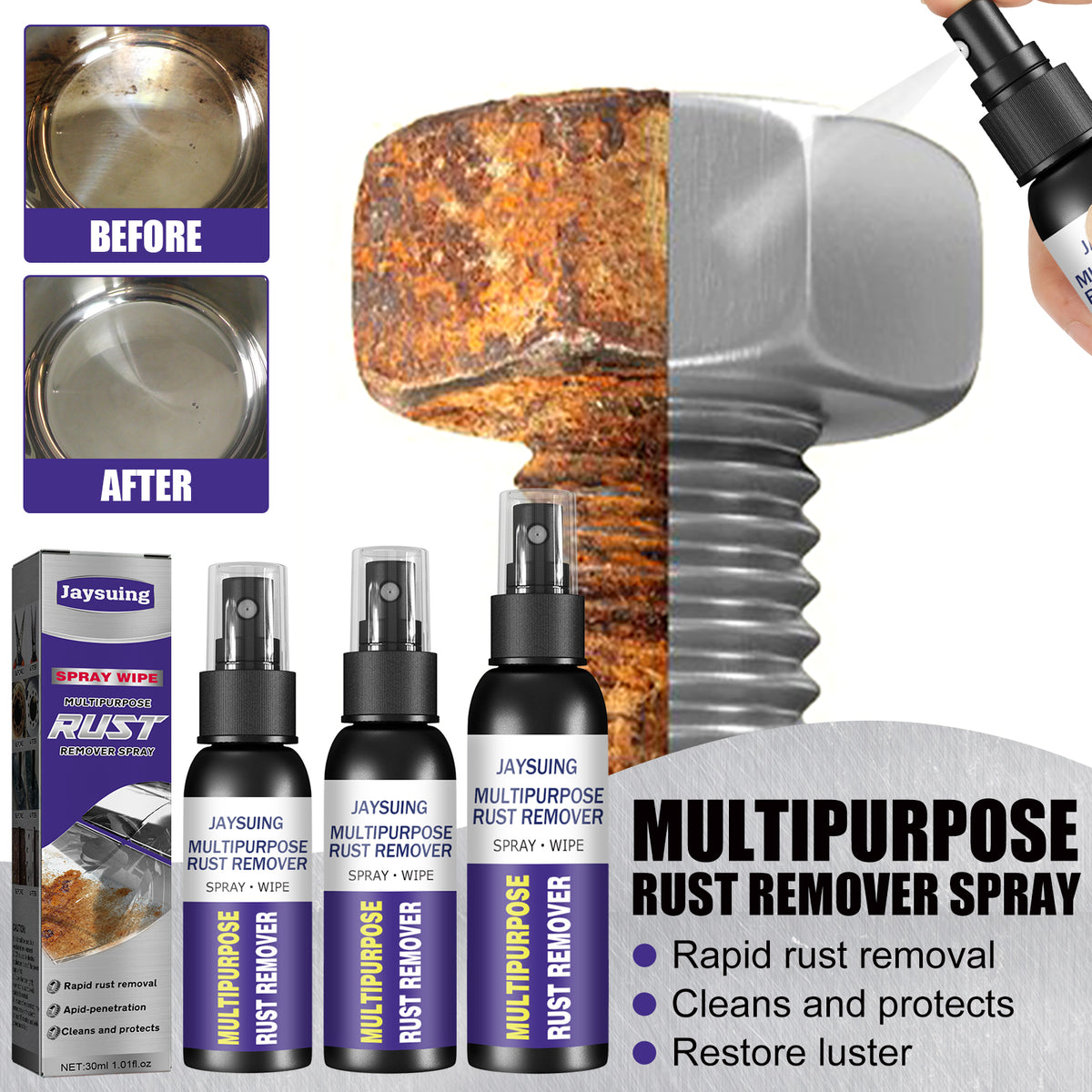 Metal Rust Remover Spray for Fast, Easy Surface Cleaning