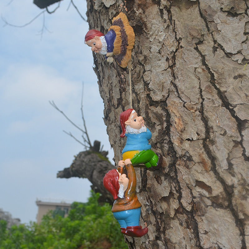 Climbing Gnome Garden Decor for Trees and Fences