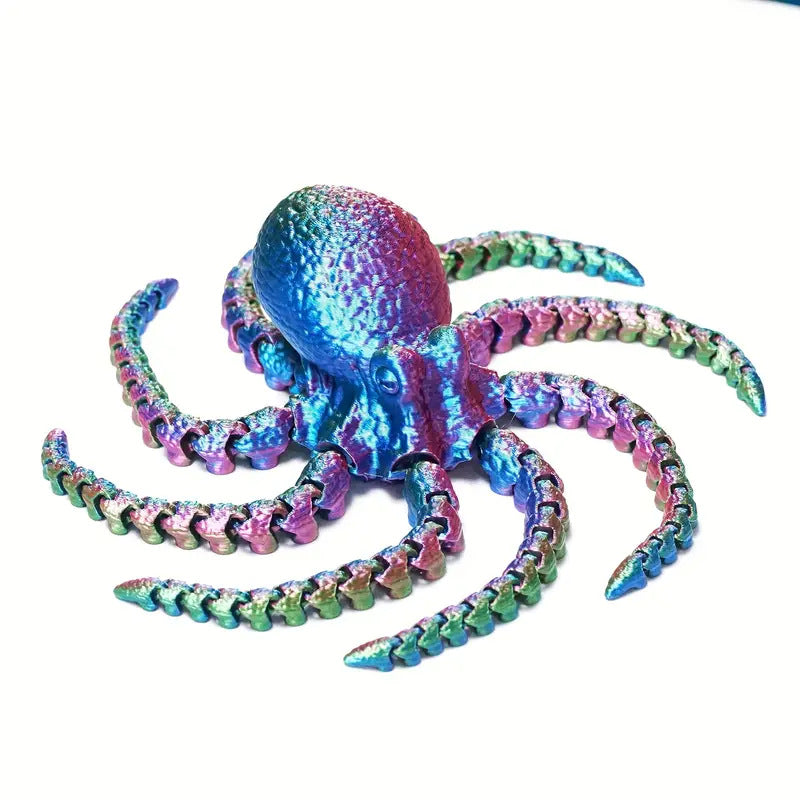 3D Printed Octopus Toy With Colorful Movable Tentacles