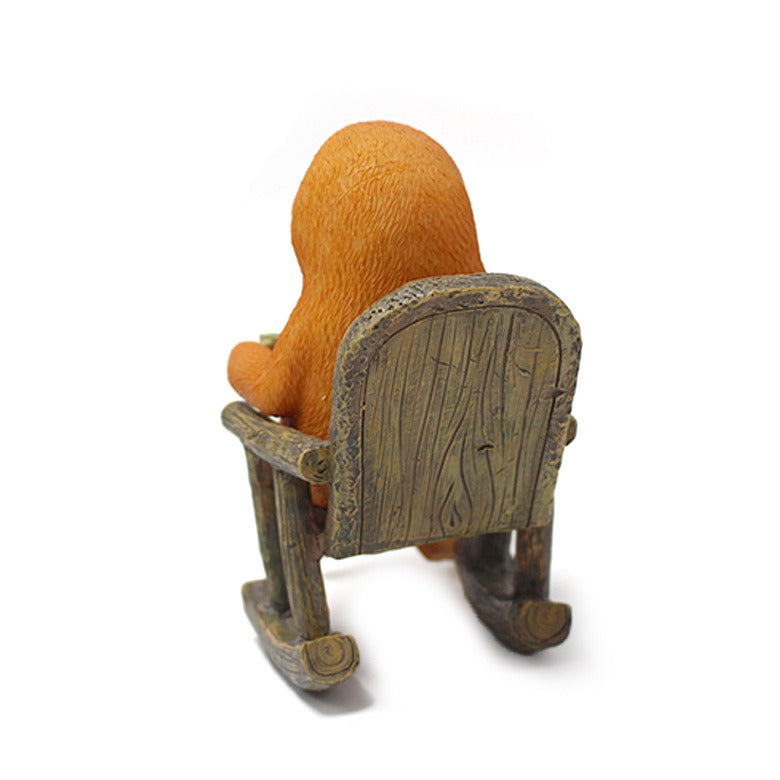 Resin Garden Sloth Statue Relaxing in Rocking Chair