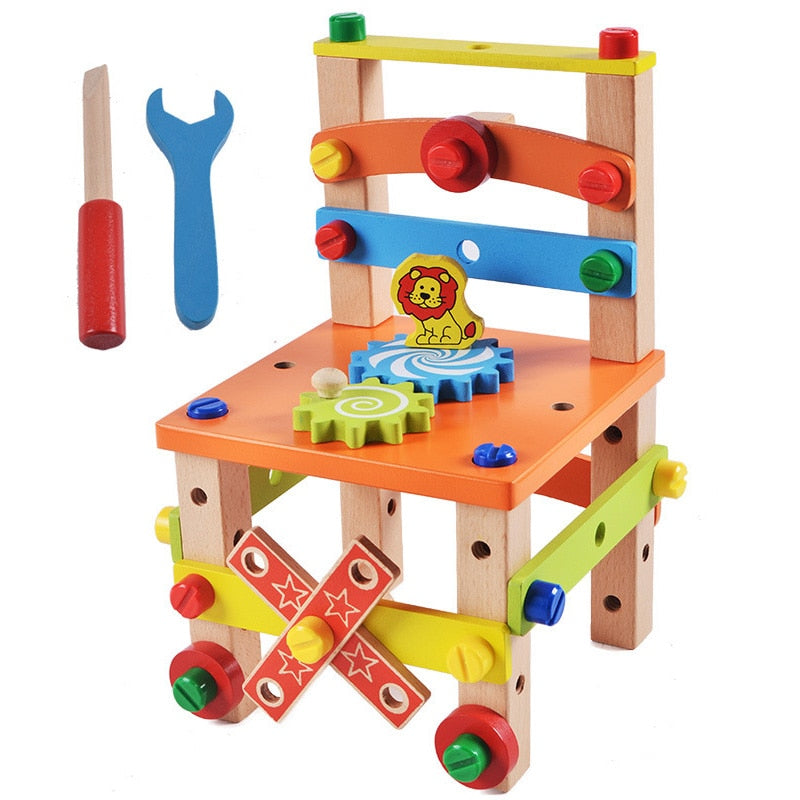 Montessori Wooden Construction Toy for Screen-Free Play