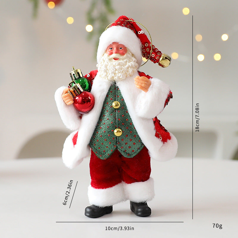Plush Santa Christmas Ornaments for Festive Displays