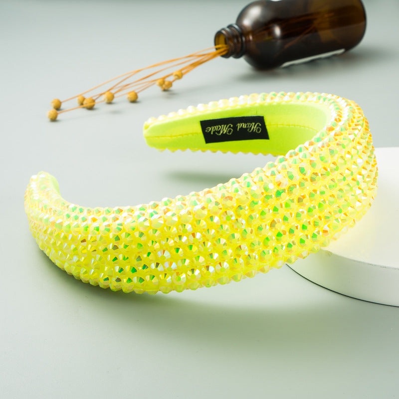 Wide Brim Headband With Full-Drill Sparkle Design
