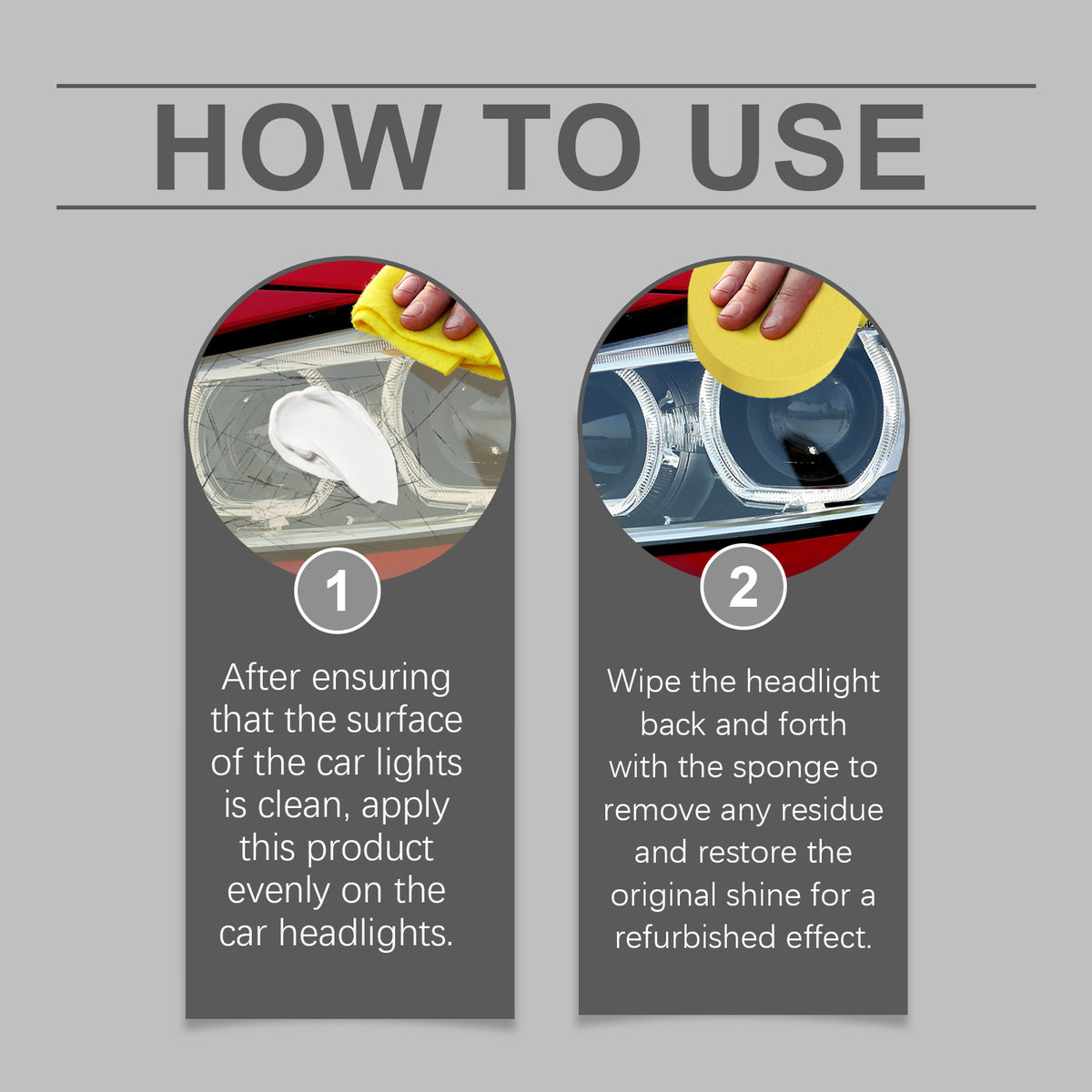 Car Headlight Restoration Kit for Cloudy Lens Clarity