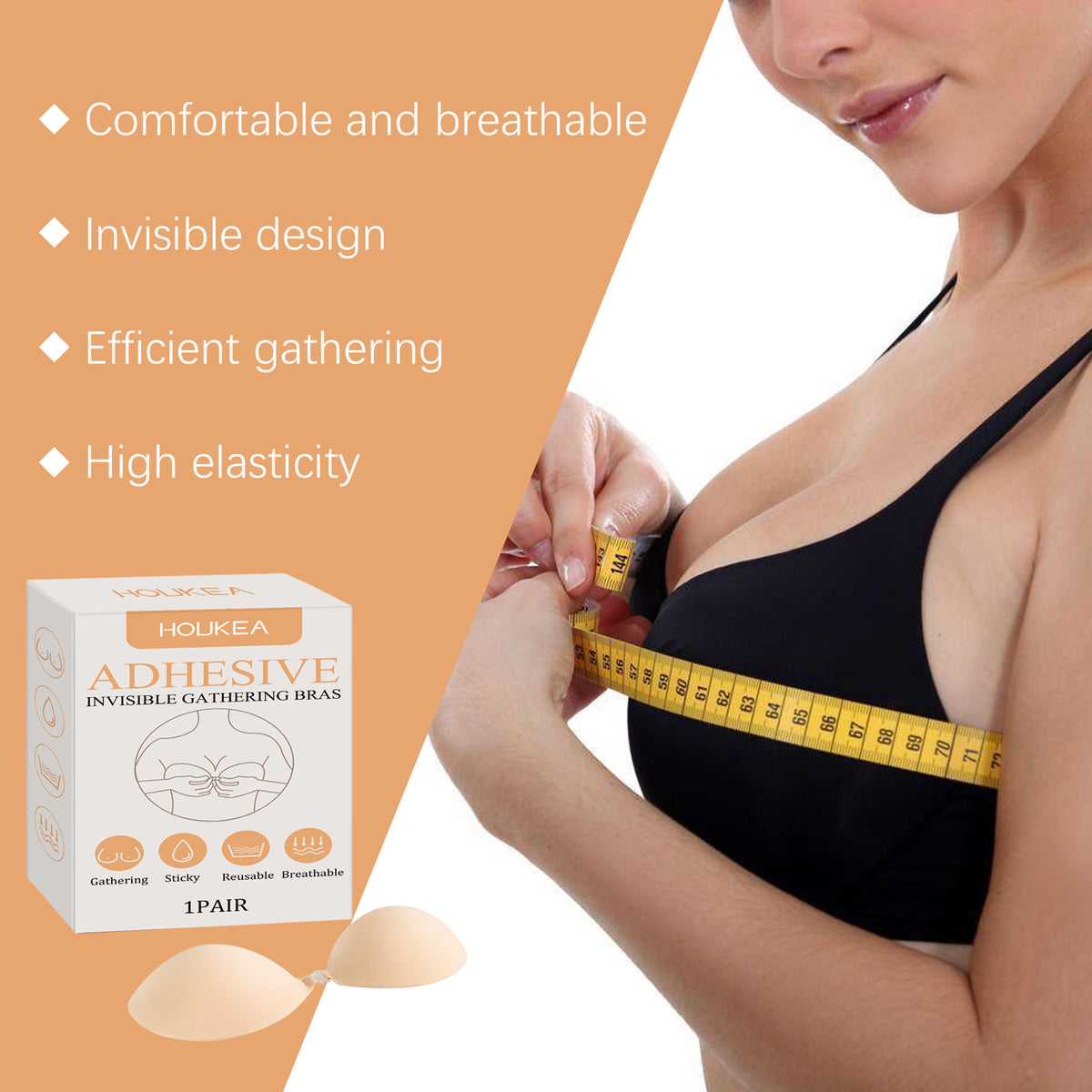 Invisible Adhesive Bra Cups for Strapless Breast Lift