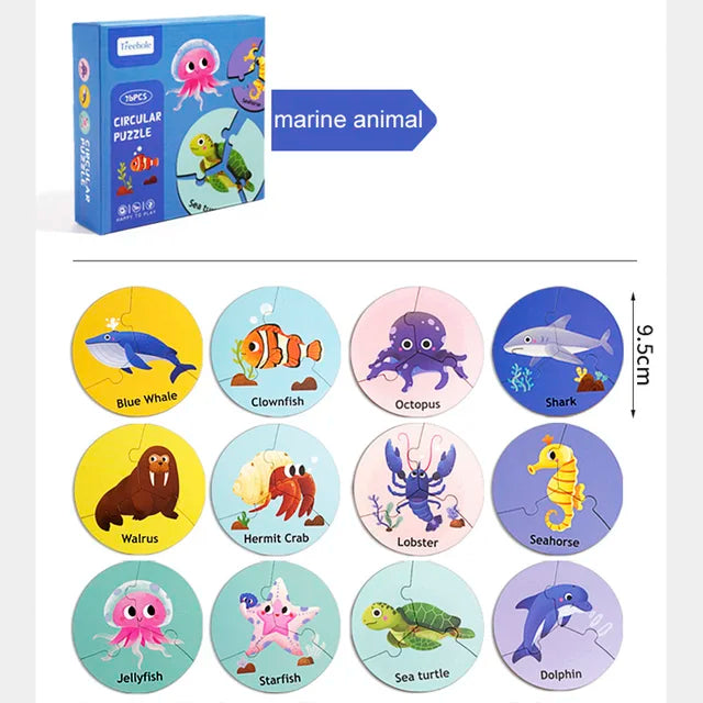 Wooden Animal Matching Puzzle for Playful Focus & Logic