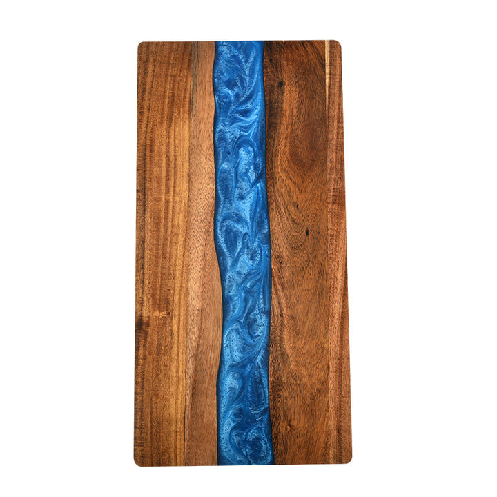 Acacia Wood Charcuterie Board with Ocean Resin Inlay