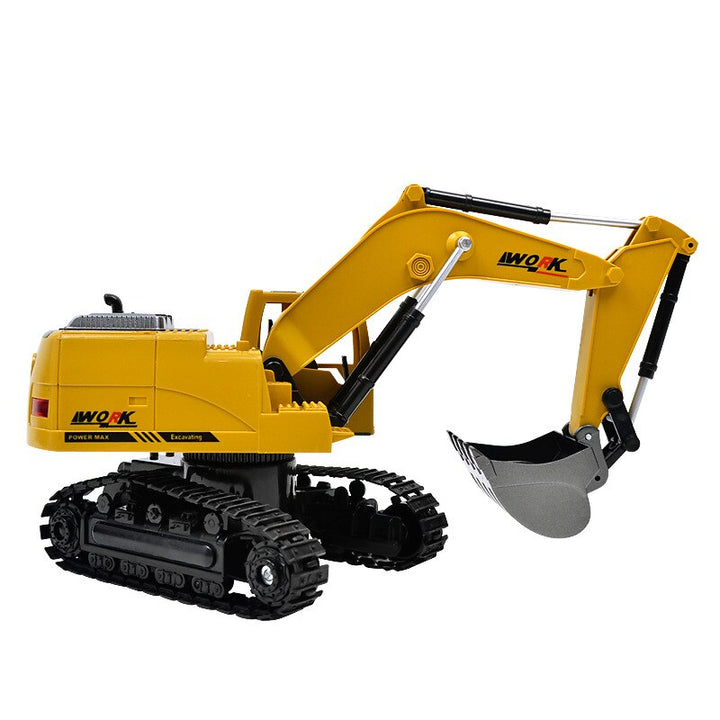 RC Excavator Toy with Lights, Music & Alloy Bucket