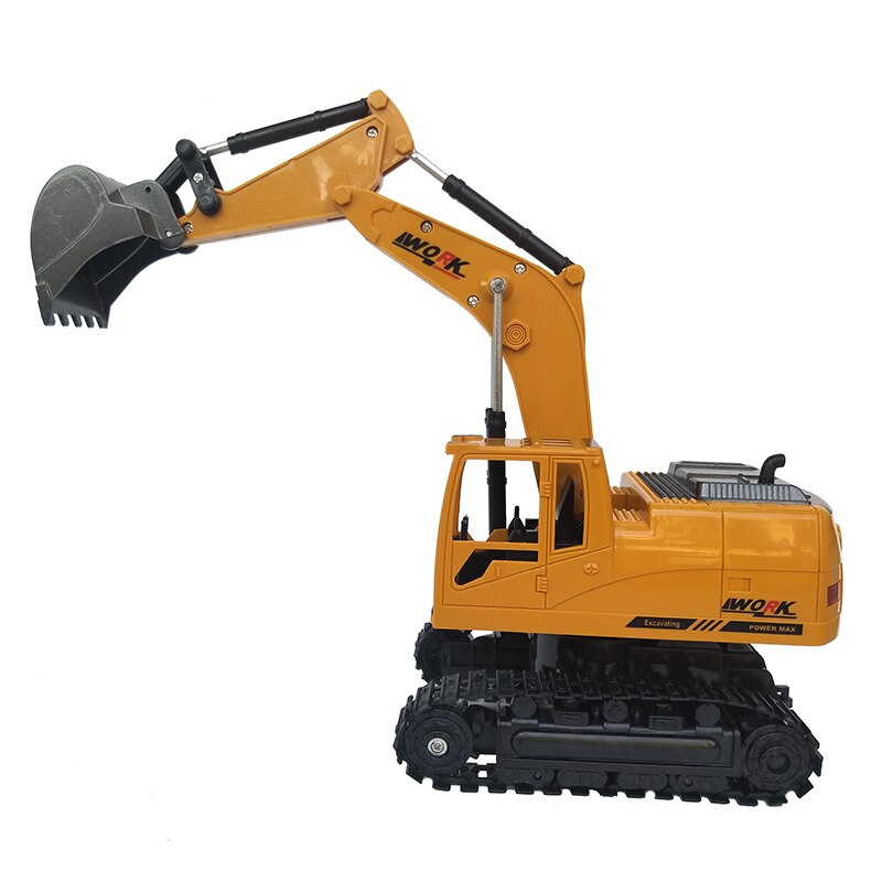 RC Excavator Toy with Lights, Music & Alloy Bucket