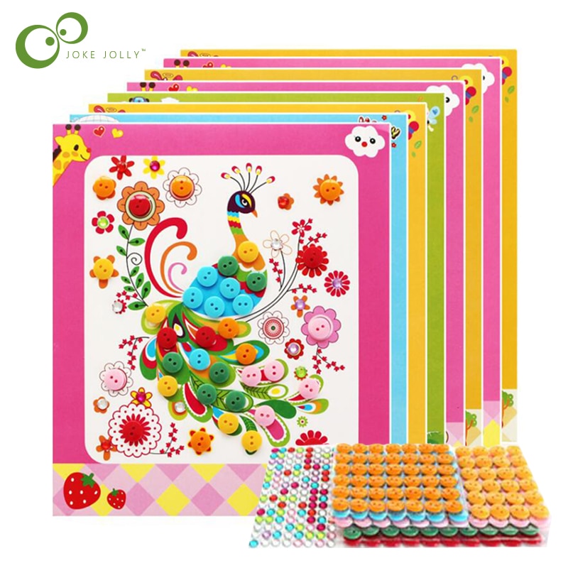 Kids Button Sticker Craft Kit for Creative Screen-Free Play