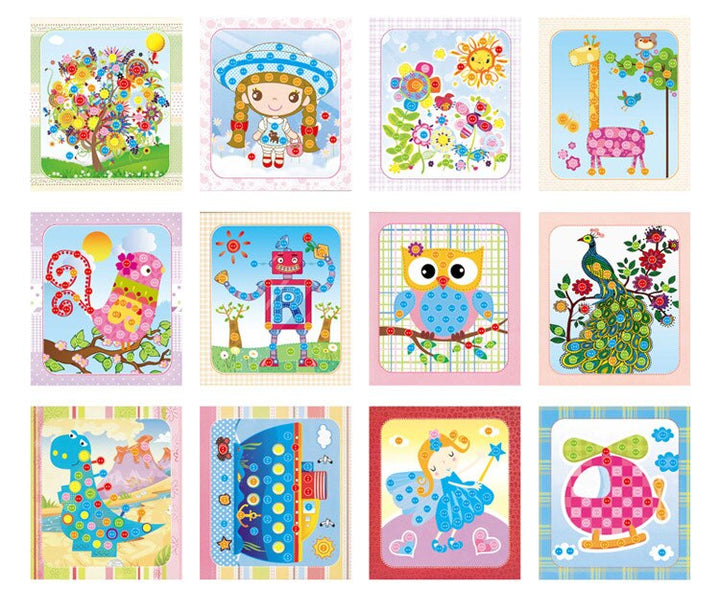 Kids Button Sticker Craft Kit for Creative Screen-Free Play