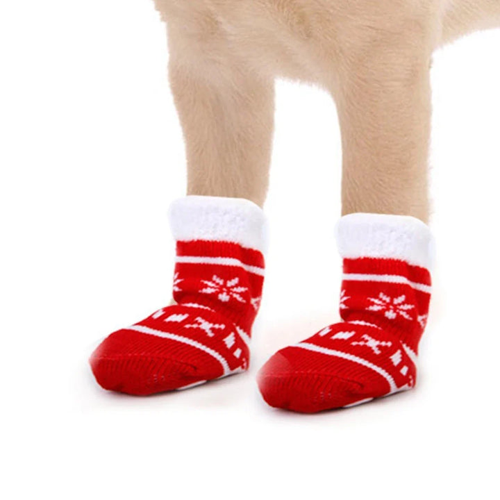 Pet Warm Cotton Socks with Anti-Slip Paw Protection