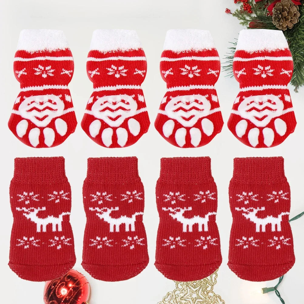 Pet Warm Cotton Socks with Anti-Slip Paw Protection