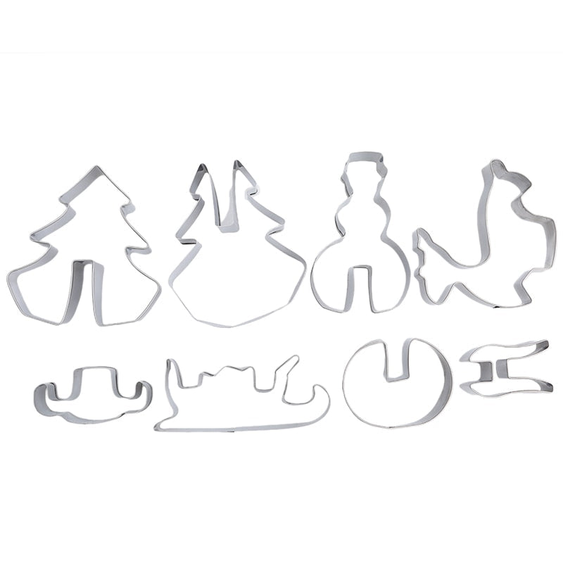 Stainless Steel Christmas Cookie Cutters Set of 8