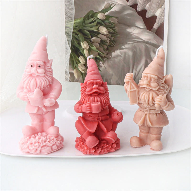Christmas Gnome Candle Molds Set of 9 Silicone