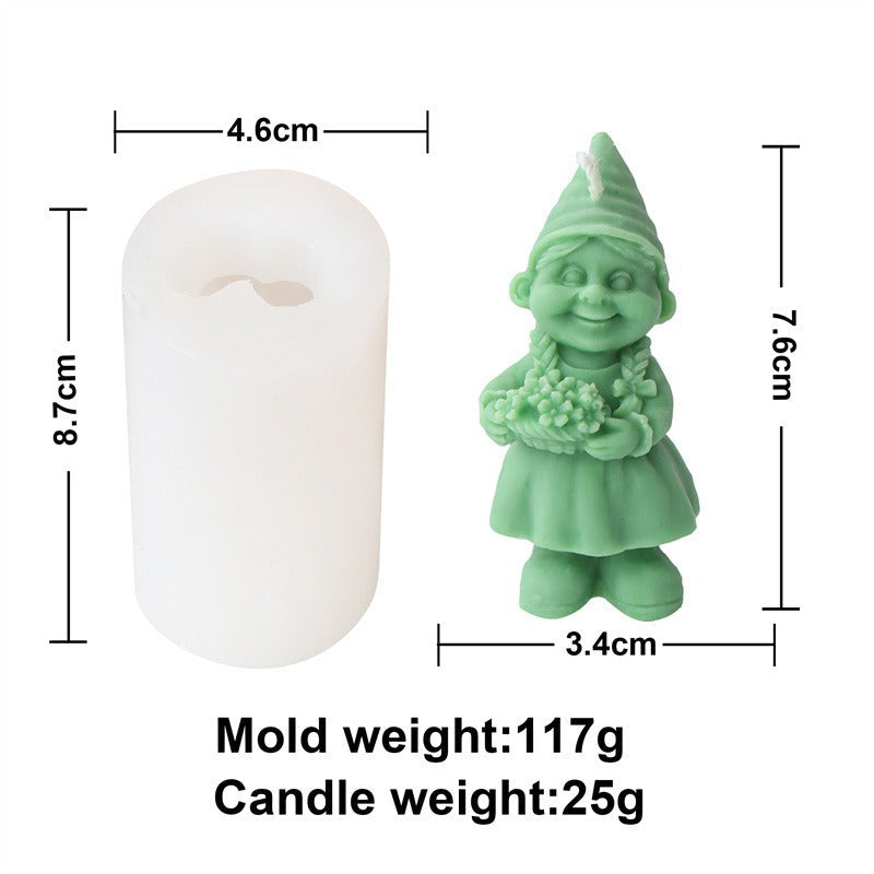 Christmas Gnome Candle Molds Set of 9 Silicone