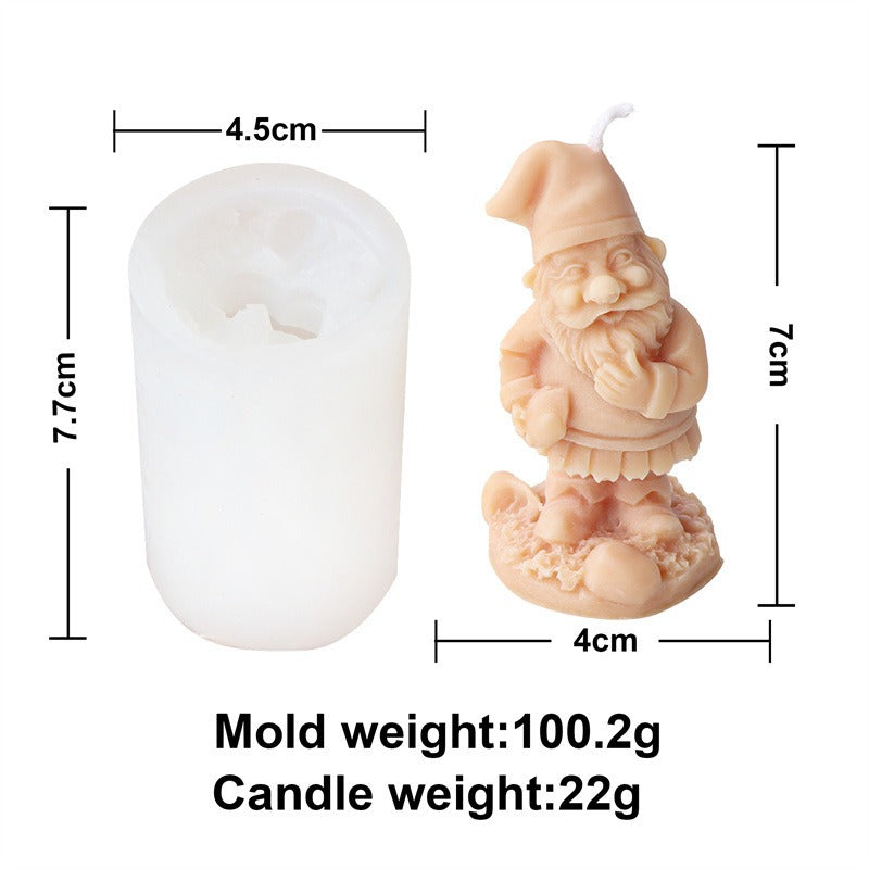 Christmas Gnome Candle Molds Set of 9 Silicone