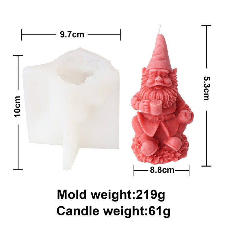 Christmas Gnome Candle Molds Set of 9 Silicone