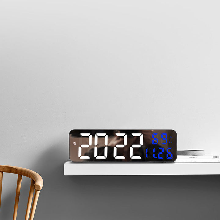9-Inch Digital Wall Clock With Temperature & Humidity
